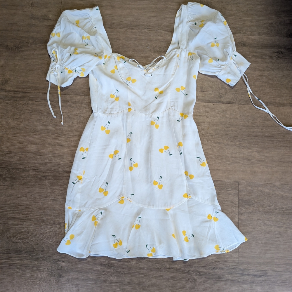 White and Yellow Floral Dress